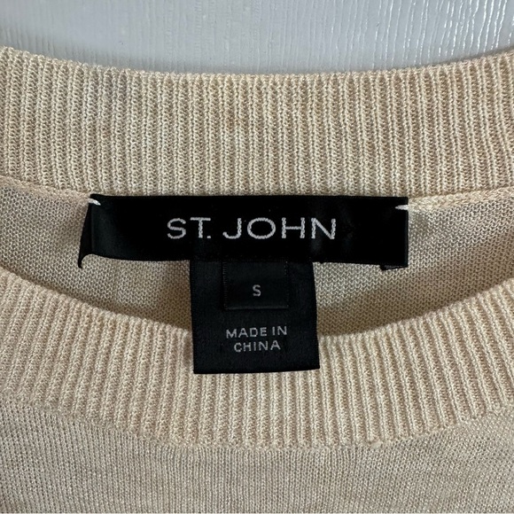 St. John Cream and Gold Tank Top Size Small - Picture 3 of 10